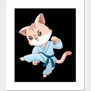 Taekwondo cute cat Posters and Art